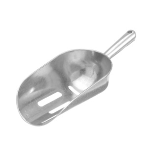 Szufelka barmańska aluminiowa z otworami 0,35 L, srebrna, 220x80 mm BarUp 521434