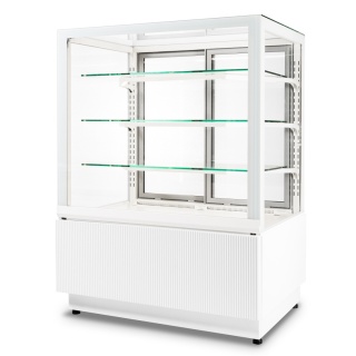 Witryna chłodnicza cukiernicza Dolce Fresca 900 Bianco – 945x670x1285 mm, białe wnętrze