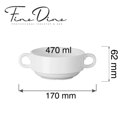bulionówka 470 ml Pure Bianco Fine Dine 762004 porcelana gastronomiczna - wymiary