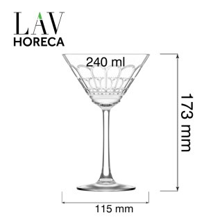 Kieliszek do martini 240 ml Archie do koktajli szkło sodowe LAV LH-ARH724KF