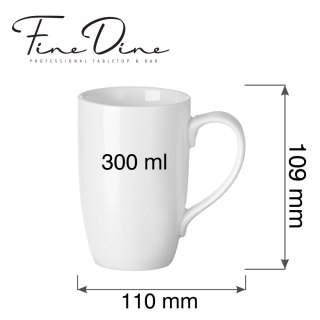 Kubek elegancki 300 ml Pure Bianco Fine Dine - biała porcelana gastronomiczna do kawy i herbaty 762899