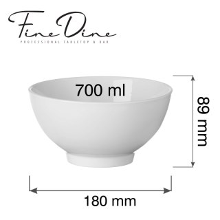 Miska 700 ml 180 mm Pure Bianco Fine Dine - biała porcelana gastronomiczna 762738