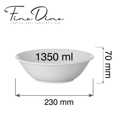 miska bufetowa 1350 ml porcelanowa Pure Bianco Fine Dine 762660 wymiary