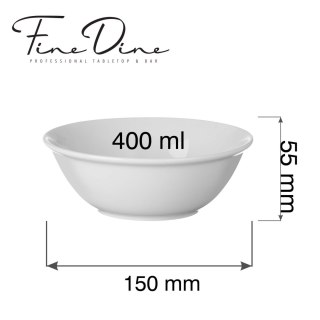 Miska bufetowa 400 ml 150 mm Pure Bianco Fine Dine - biała porcelana gastronomiczna 762646
