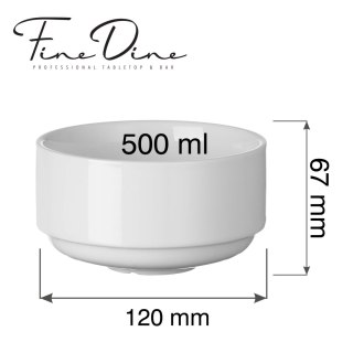 Miska sztaplowana 500 ml 120 mm Pure Bianco Fine Dine - porcelana gastronomiczna 762684