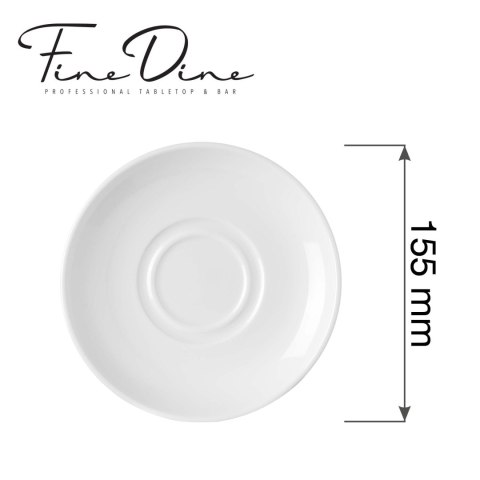 Spodek do sosjerki 160 mm Pure Bianco Fine Dine - biała porcelana gastronomiczna 762783