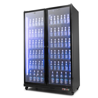 Szafa chłodnicza 1060L Resto Quality RQ1060FC czarna 2-drzwiowa przeszklona z chłodzeniem dynamicznym – 1274x670x2035 mm