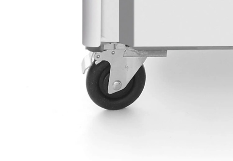 Skrętne kółka w szafie chłodniczej 2-drzwiowej Hendi 232125