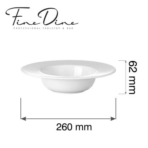 Talerz do pasty i makaronu 260 mm Pure Bianco Fine Dine - porcelana gastronomiczna do makaronu 768228