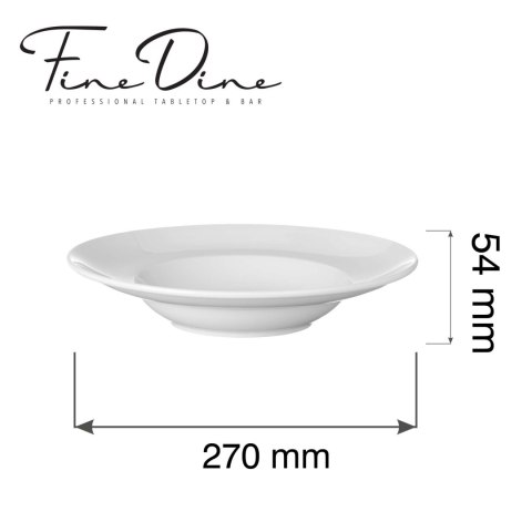 Talerz do pasty i makaronu 270 mm Pure Bianco Fine Dine - biała porcelana gastronomiczna do makaronu 762578