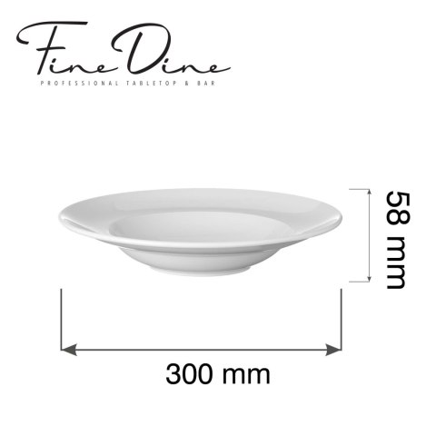 Talerz do pasty i makaronu 300 mm Pure Bianco Fine Dine - porcelana gastronomiczna do makaronu 762585