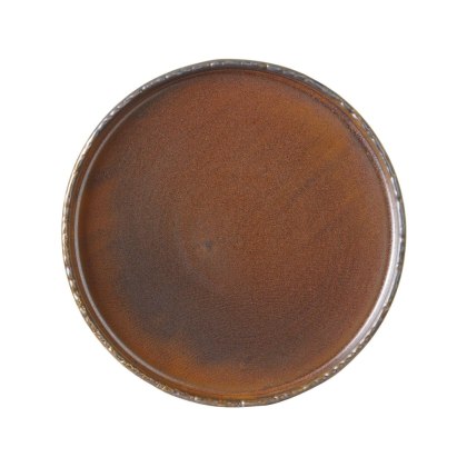 Talerz deserowy i śniadaniowy z rantem 210 mm Aurum brązowa porcelana Vitrified Kolory Ziemi - Fine Dine 763599