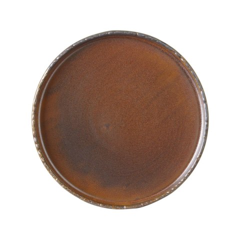 Talerz płytki deserowy i śniadaniowy z rantem 210 mm Aurum brązowa porcelana Vitrified Kolory Ziemi – Fine Dine 763599
