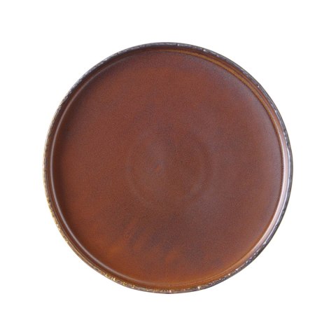 Talerz płytki obiadowy z rantem 270 mm Aurum brązowa porcelana Vitrified Kolory Ziemi – Fine Dine 763841