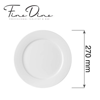 Talerz obiadowy 270 mm / 27 cm Pure Bianco Fine Dine - klasyczna porcelana gastronomiczna 762479