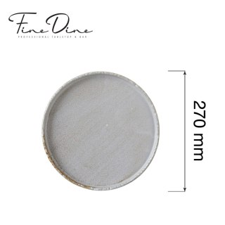 Talerz obiadowy Stark 270 mm z wysokim rantem szary porcelana Vitrified - Fine Dine 762134