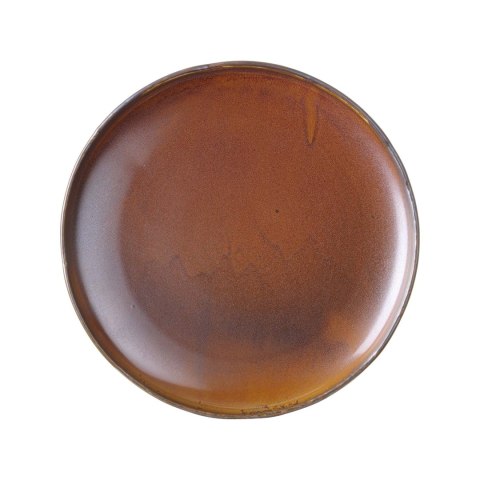 Talerz płytki deserowy i śniadaniowy bez rantu 210 mm Aurum brązowa porcelana Vitrified Kolory Ziemi – Fine Dine 762424
