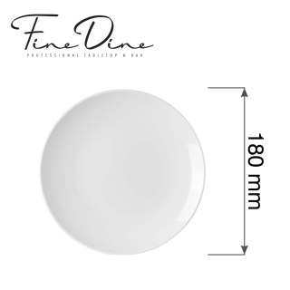 Talerz deserowy 180 mm bez rantu Pure Bianco Fine Dine - biały talerz gastronomiczny porcelanowy 762493