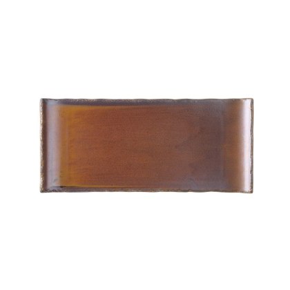 Talerz prostokątny 340×150 mm Aurum do sushi, tapas i przystawek brązowa porcelana Vitrified Kolory Ziemi - Fine Dine 762394
