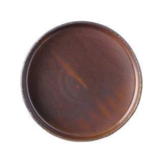 Talerz śniadaniowy i deserowy z wysokim rantem 200 mm Aurum do jajecznicy i szakszuki brązowa porcelana Vitrified Kolory Ziemi -