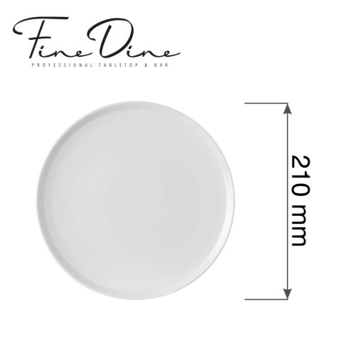 talerz deserowy z wysokim rantem Pure Bianco Fine Dine 210 mm wymiary