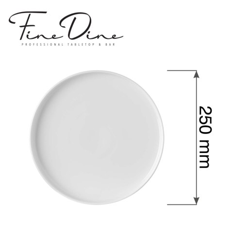 talerz restauracyjny z wysokim rantem Pure Bianco Fine Dine 250 mm - wymiary