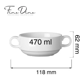 Bulionówka 470 ml Pure Crema Fine Dine z uszami porcelana kremowa 761984