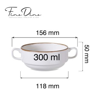 Bulionówka z uszami 300 ml Vanilla 789452 – Fine Dine, porcelana kremowa