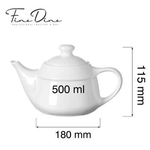 Dzbanek do herbaty 500 ml z pokrywką Pure Crema Fine Dine porcelana kremowa 768143