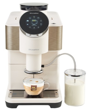Ekspres automatyczny do kawy Dr.Coffee H2 WHITE biały One Touch z systemem mlecznym 19 bar biały