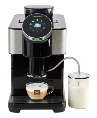 Ekspres automatyczny do kawy Dr.Coffee H2 BLACK czarny One Touch z systemem mlecznym 19 bar czarny