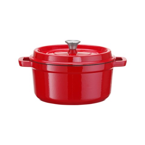 Garnek żeliwny 6L czerwony emaliowany do kuchni i bufetu 280 mm Fine Dine 626924