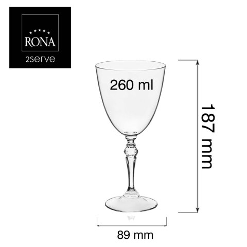 kieliszek do wina z dekoracyjną nóżką Barroque- wymiary