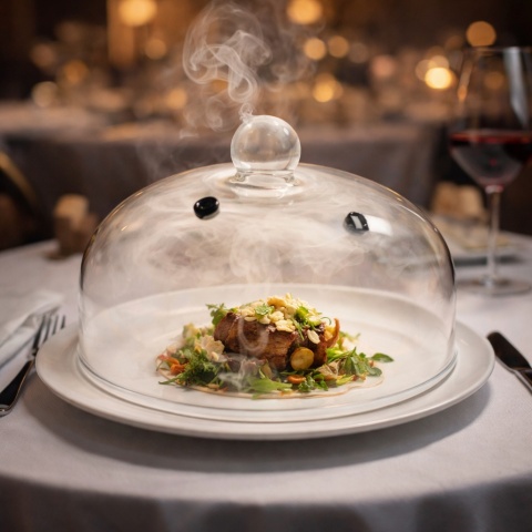 klosz SVT-05002 i talerz do wędzenia potraw kopuła szklana gastronomiczna