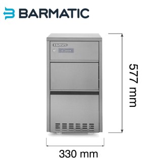 Kostkarka do lodu barowa Bullet Dark Barmatic 20 kg/24h, zasobnik 5 kg - 330×502×577 mm - 272053