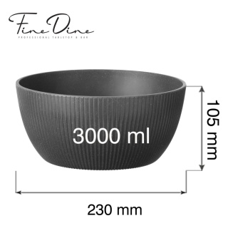 Misa bufetowa okrągła 3000 ml Belize Fine Dine melamina czarna Ø230×105 mm 562765