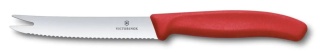 Nóż do sera i kiełbasy ząbkowany 219mm czerwony gastronomiczny z widełkami Victorinox 6.7861.C1