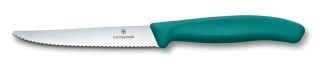 Nóż do steków i pizzy ząbkowany 222mm zielony gastronomiczny Victorinox 6.7234.C1