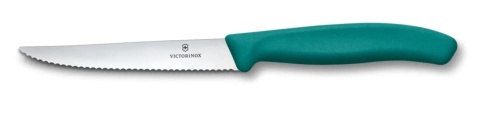nóż do steków i pizzy 222mm zielony gastronomiczny Victorinox 6.7234.C1 ząbkowane ostrze