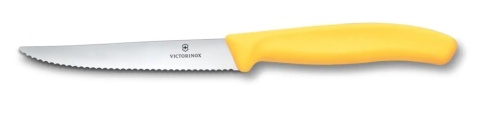 nóż do steków i pizzy 222mm żółty gastronomiczny Victorinox 6.7238.C1 ząbkowane ostrze