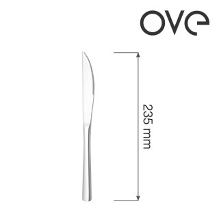 Nóż stołowy Fjord do mięs i dań głównych stal 18/0 srebrny połysk bez niklu 235 mm OVE 700624