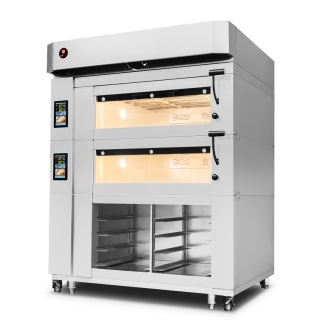 Piec piekarniczy i cukierniczy modułowy dwukomorowy z generatorem pary 400V 15,2 kW – 1300×1280×1705 mm - Resto Quality RQPM-D