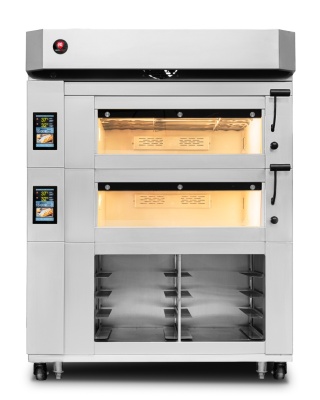 Piec piekarniczy i cukierniczy modułowy dwukomorowy z generatorem pary 400V 15,2 kW – 1300×1280×1705 mm - Resto Quality RQPM-D