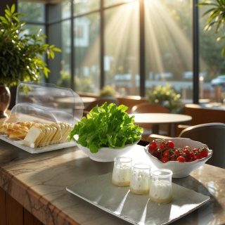 Półmisek bufetowy Rock GN 1/1 szary z melaminy 530×325 mm Fine Dine 562390