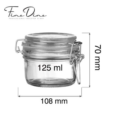 szklany słoik wek z klipsem Fine Dine 125 ml 108x70x70 mm