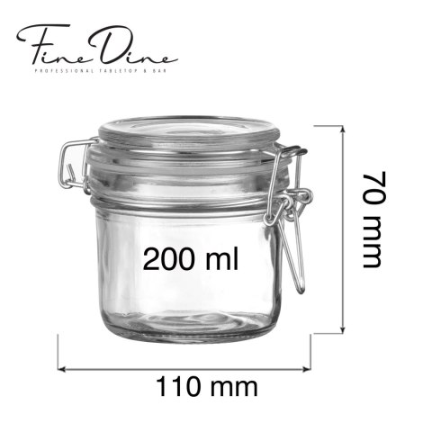 szklany słoik wek z klipsem Fine Dine 200 ml 110x70x70 mm
