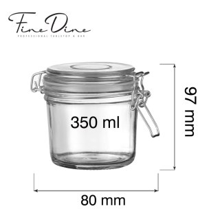 Słoik typu wek 350 ml Vision z klipsem do deserów i bufetu Fine Dine 425527 133x80x97mm