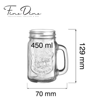 Słoik z uchem 450 ml do lemoniad i deserów Fine Dine Vision 425077 100x70x129mm
