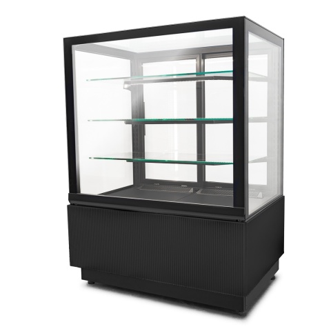 witryna chłodnicza cukiernicza czarna Dolce Fresca 900 z półkami szklanymi