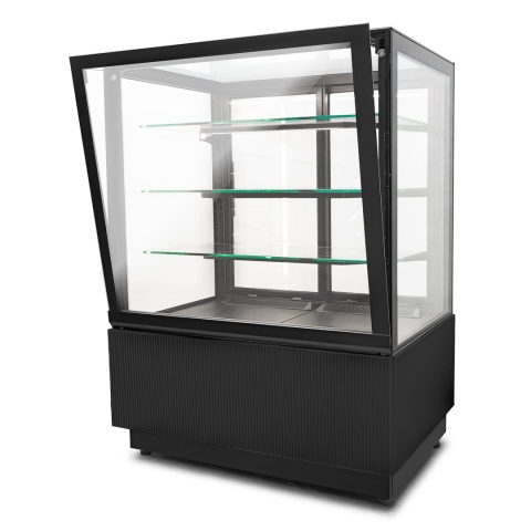 czarna witryna ekspozycyjna do ciast Dolce Fresca 900 Resto Quality - uchylna szyba